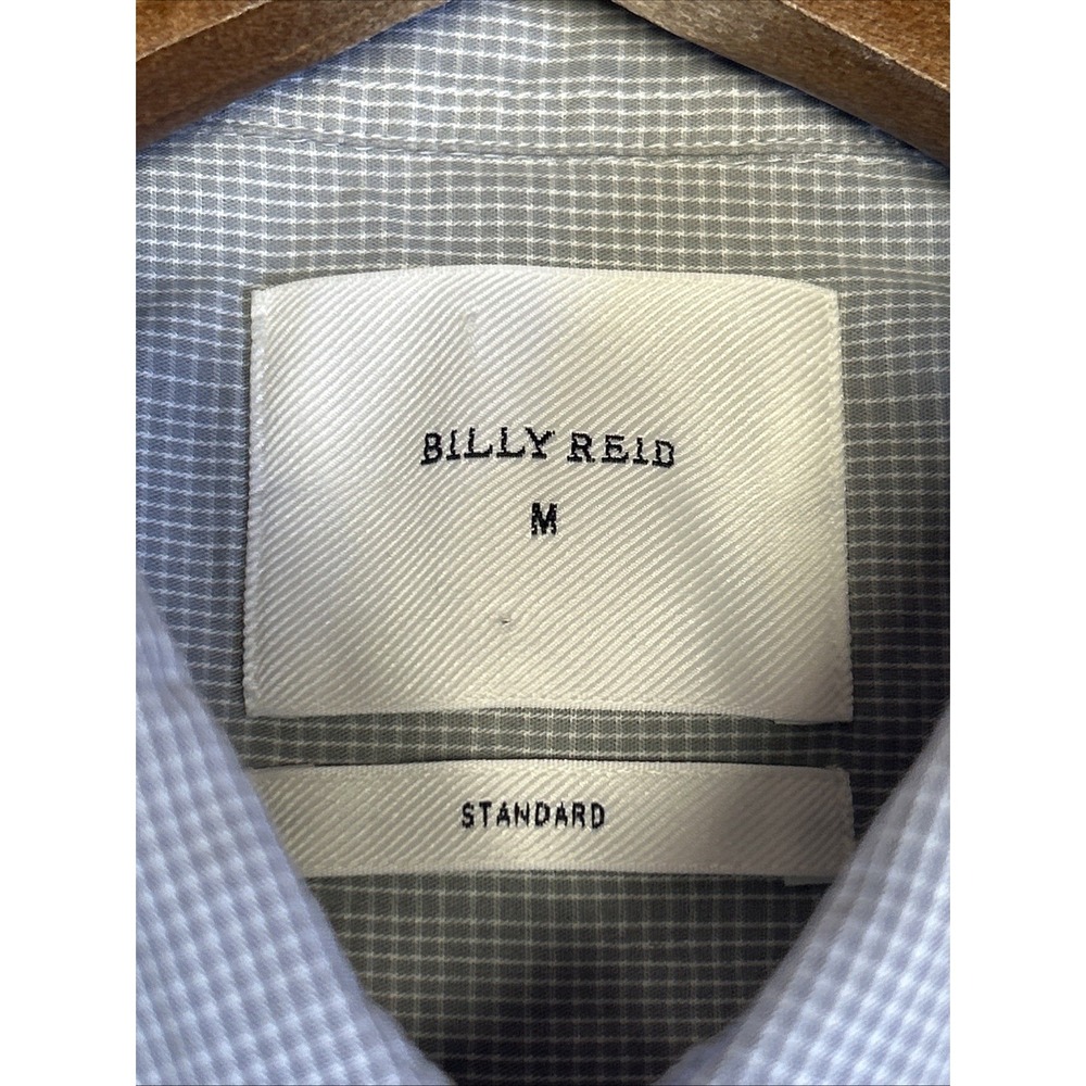 Billy Reid Shirt Gray Plaid Lightweight Cotton Long Sleeve Button Up Mens Medium - Picture 2 of 9